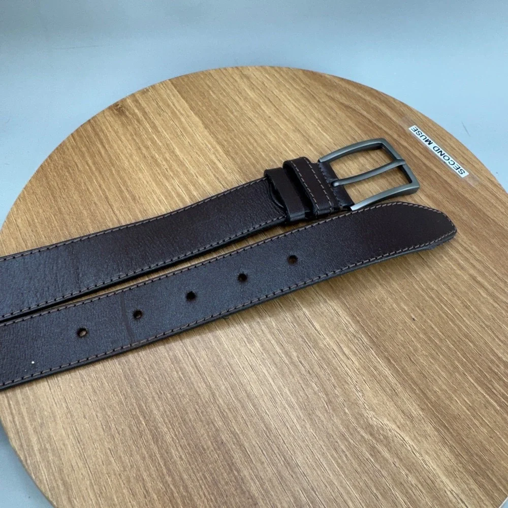 Mr. Cayman Leather Belt Mens Size 44 Dark Brown Classic Dress‎ Casual Basic